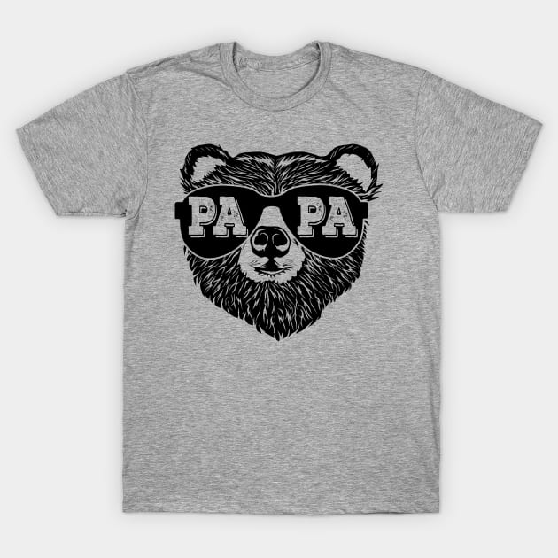 Retro Papa Bear New Dad Father's Day Daddy Birthday Family T-Shirt by SilverLake